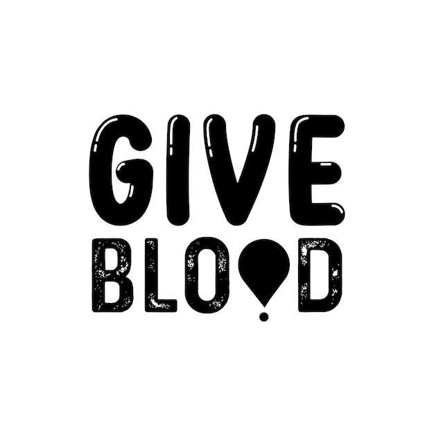 Give blood scritto a mano moderno pennello lettering su uno sfondo bianco vettore isolato