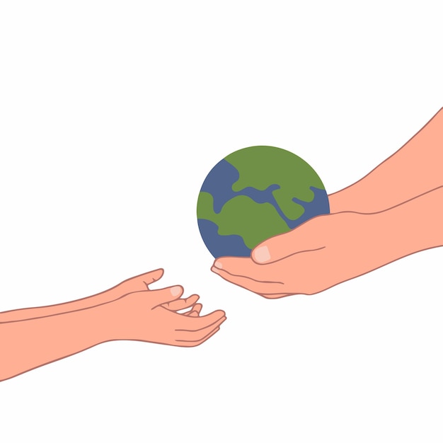 Give earth globe to next generation icon symbol flat vector illustration