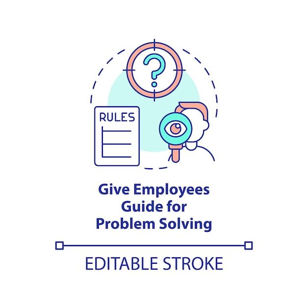 Give employees guide for problem solving concept icon