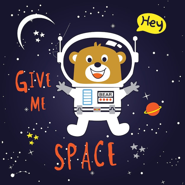 give me space animal cartoon vector art