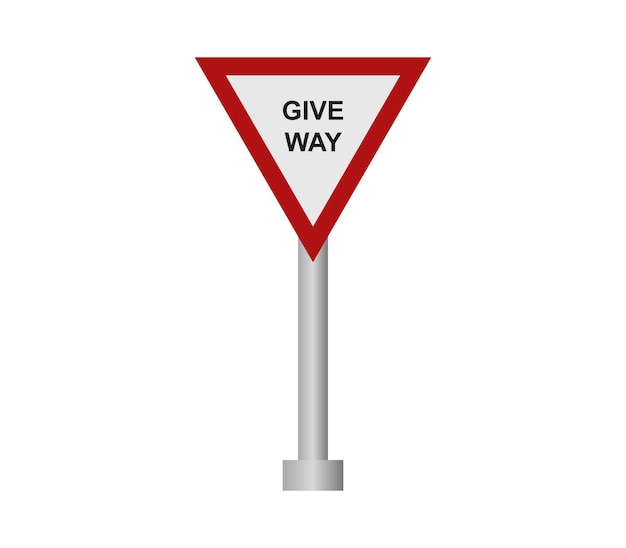 Give way road sign