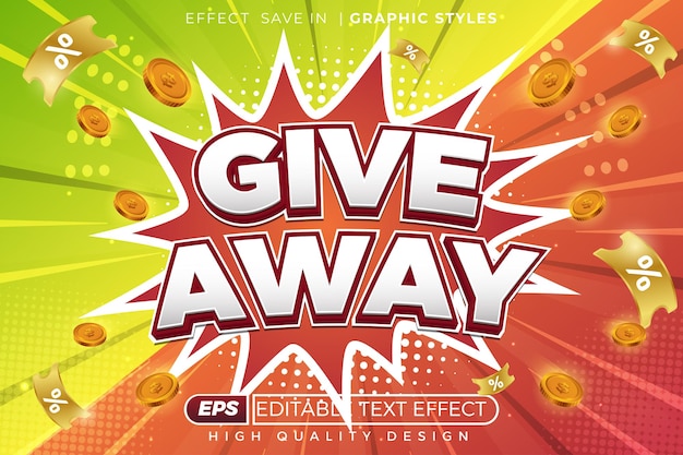 giveaway 3d editable text effect