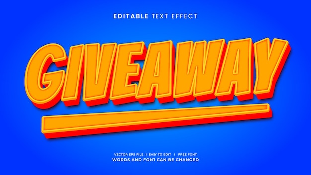 Giveaway 3d text effect