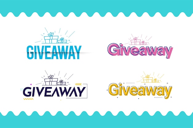 Giveaway banner template gift social media follow like share