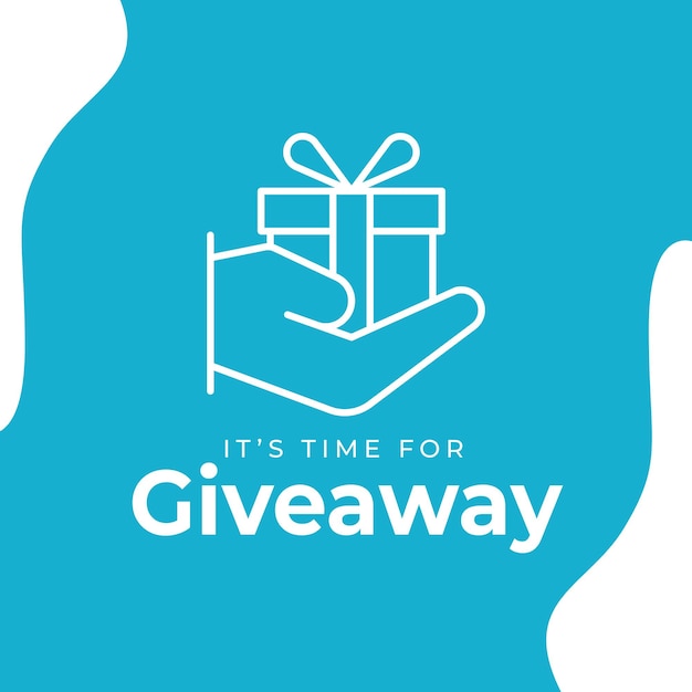 Vector giveaway banner template gift social media follow like share