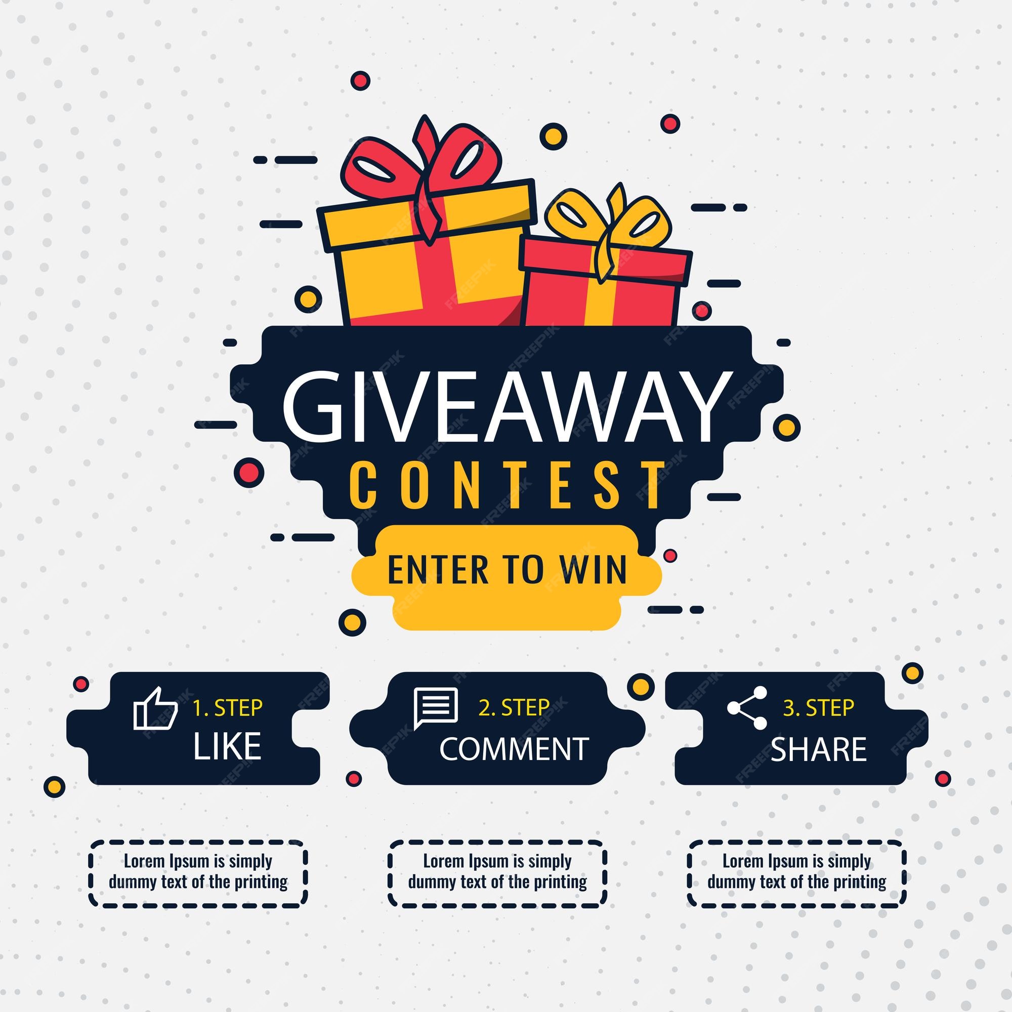 Giveaway Contest for Social Media Feed. Template Giveaway Prize