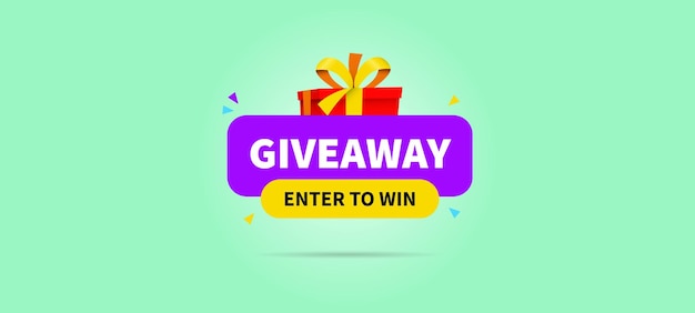 Giveaway doe mee om wedstrijdpost te winnen met geschenkdoos vector