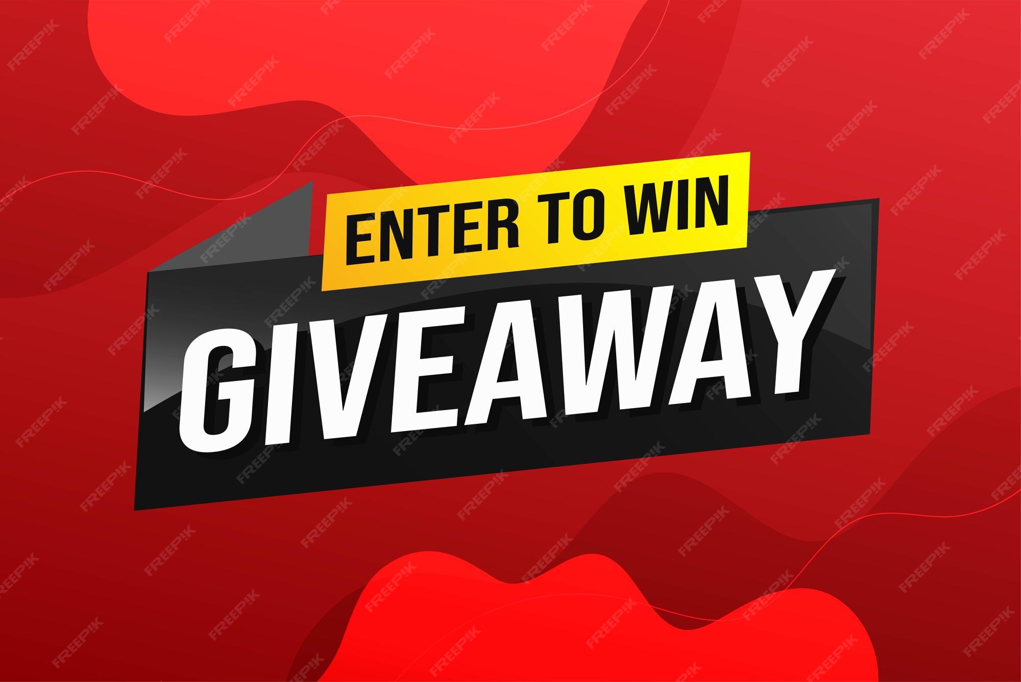 Premium Vector | Giveaway enter and win word vector illustration 3d