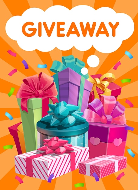 Vector giveaway gifts vector promo social advertising