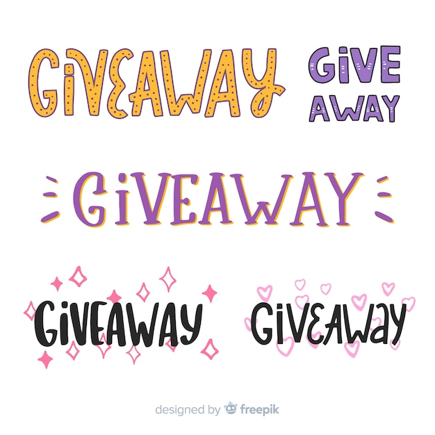 Giveaway lettering collection for contests