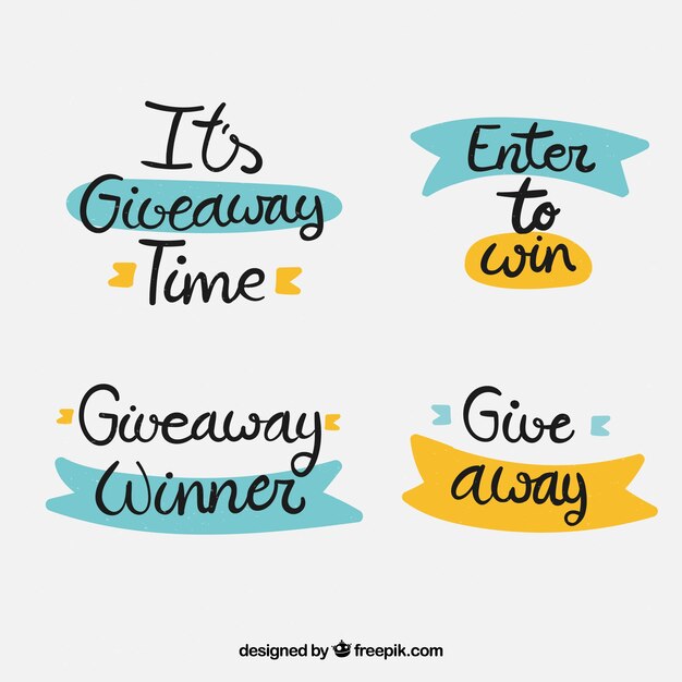 Vettore giveaway lettering collezione per contest