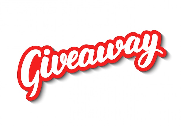 Giveaway lettering.