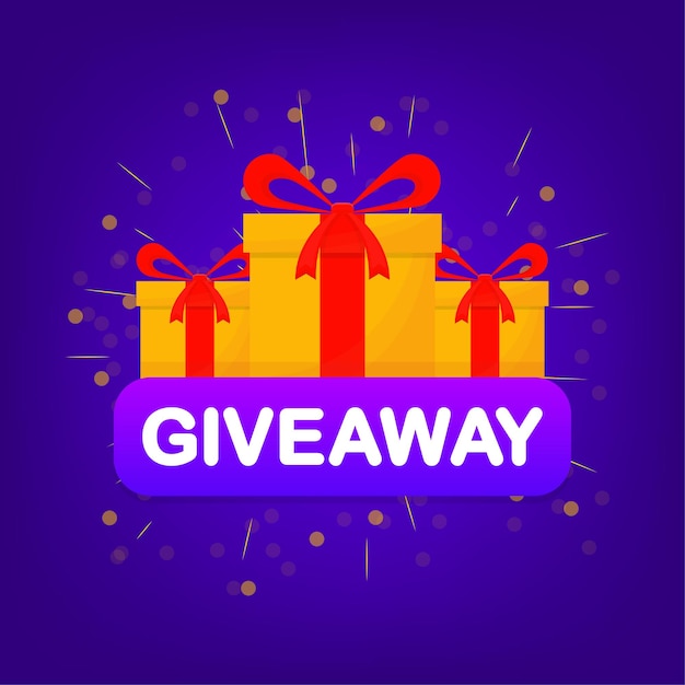 Giveaway logo template for social media post or website banner