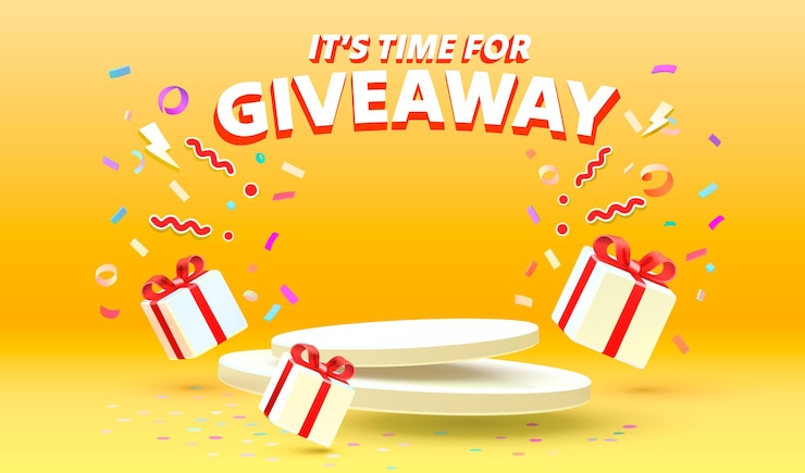 Vector giveaway podium shop mega discount special promo frame vector illustration