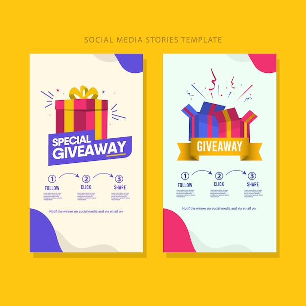 Modello di concorso di social media giveaway.