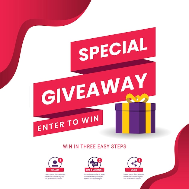 Social media contest giveaway and special offer Vector Image