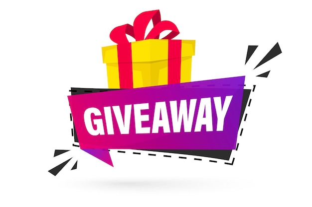 Giveaway modello di post sui social media per il design della promozione o il banner del sito web