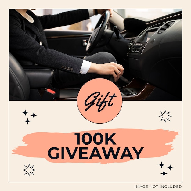 Giveaway template for instagram post in minimal style