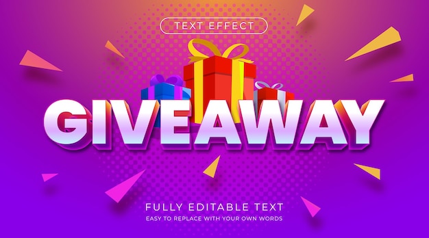 Giveaway text effect editable font style