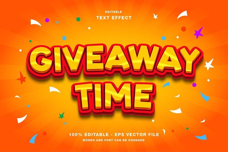 Giveaway time 3d editable text effect