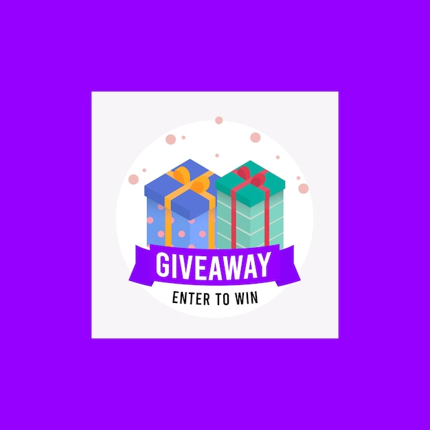 Giveaway vector post template