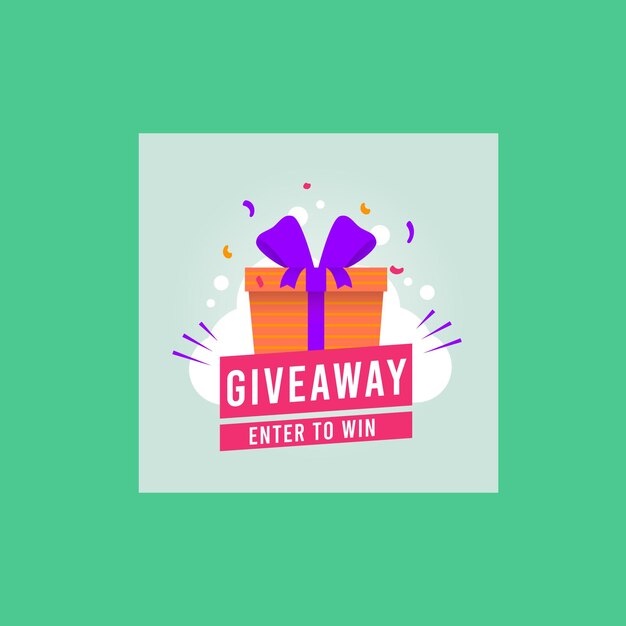 Giveaway vector post template