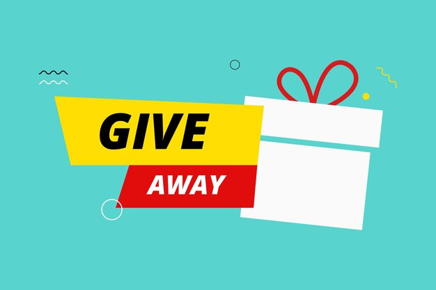 Giveaway with box vector for social media design