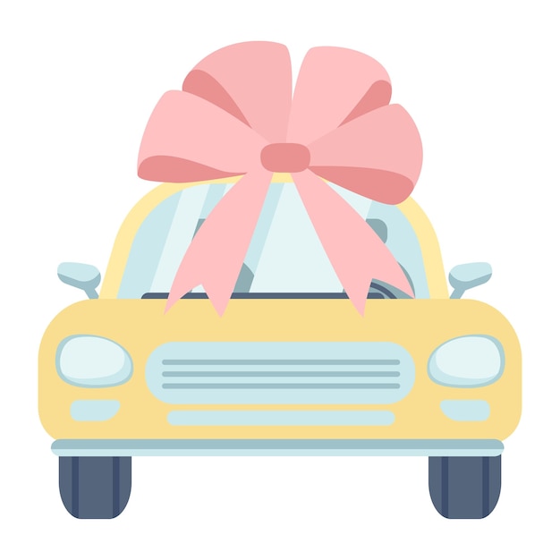 Giving car as gift semi flat color vector object