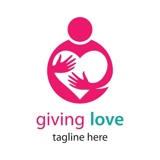 Giving love logo and symbol