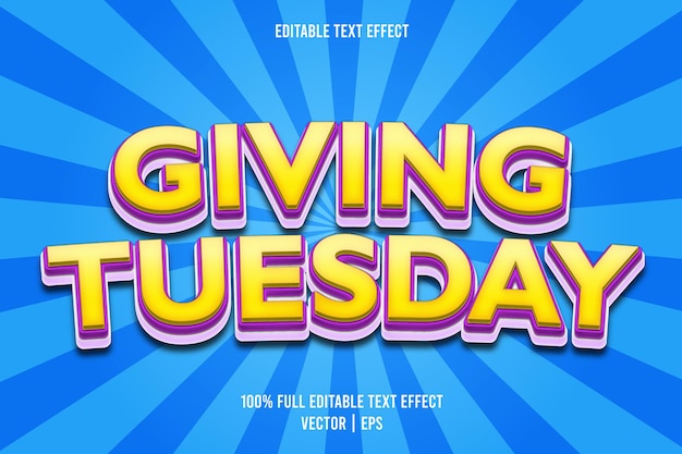 Giving tuesday editable text effect comic style