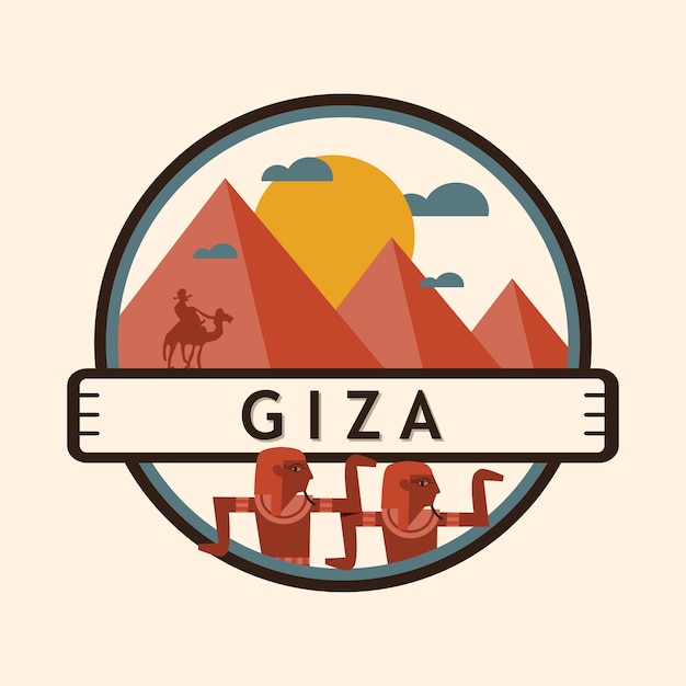 Vector giza-stadsbadge, egypte