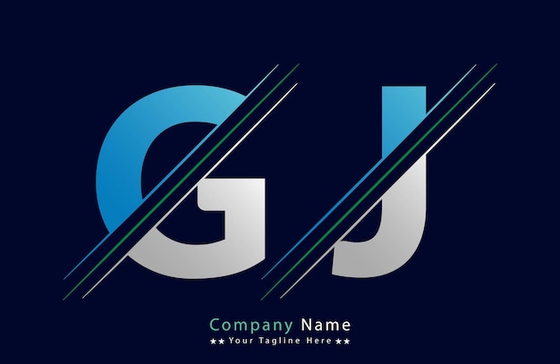 Vector gj letter logo template illustration design