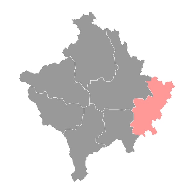 Gjilan district map districts of Kosovo Vector illustration