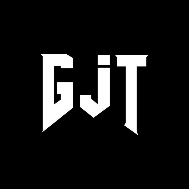 GJTのロゴデザインは黒と白の色の組み合わせGJTのベクトル GJTデザイン GJT アイコン GJT アルファベット GJT タイポグラフィーのロゴデザインです