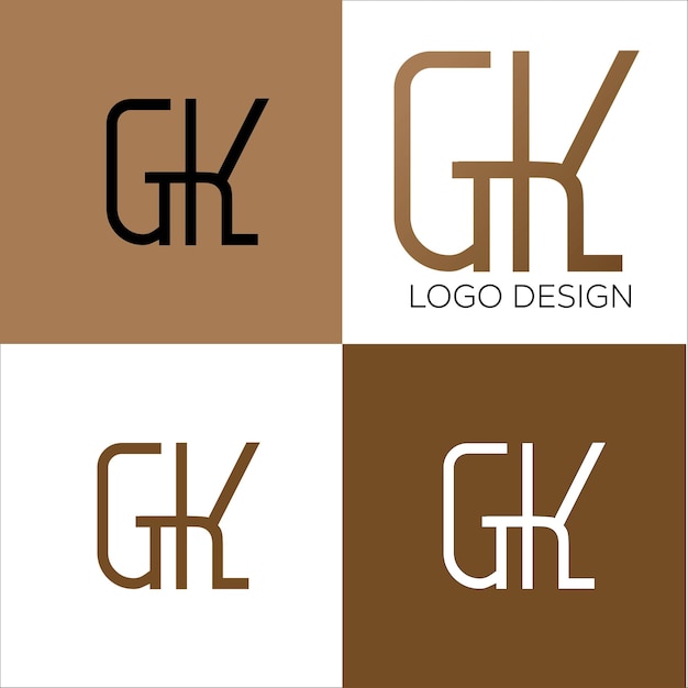 Vettore design del logo della lettera iniziale gk