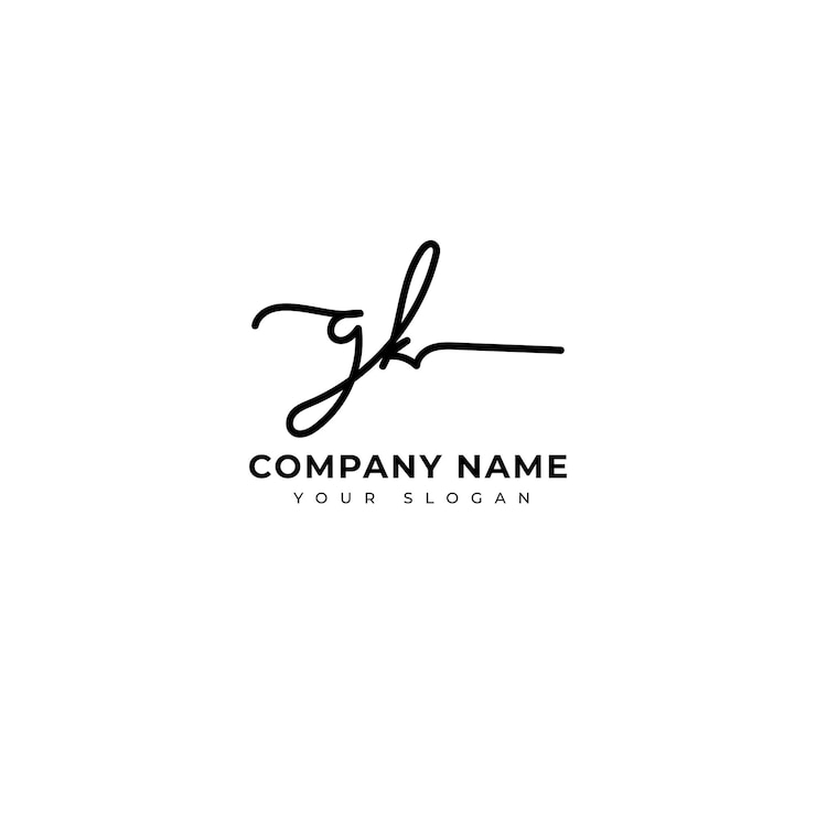 Vector gk initial signature logo vector design