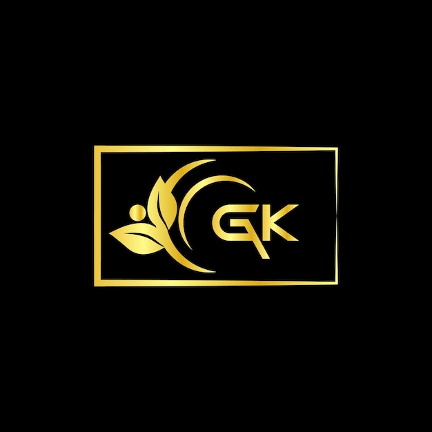 Vector gk letter branding logo design with a flower logo