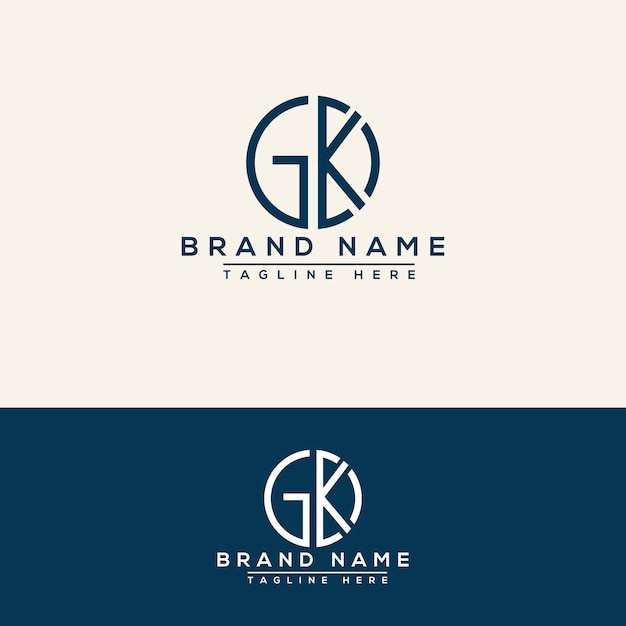 Vector gk logo design template vector graphic branding element.