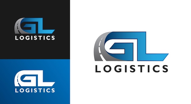 Вектор Шаблон логотипа gl letter logistics highway