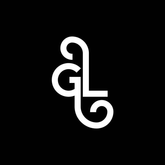 ベクトル 黒い背景のロゴデザイン (glob) 黒い背景に白い文字のロゴ設計 (glg)