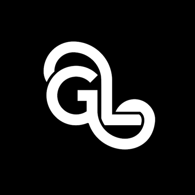 Vector gl letter logo ontwerp op zwarte achtergrond gl creatieve initialen letter logo concept gl letter design gl witte letter ontwerp op zwart achtergrond g l g l logo