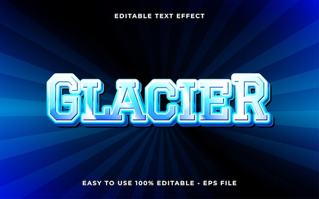 Glacier 3d style editable text effect template