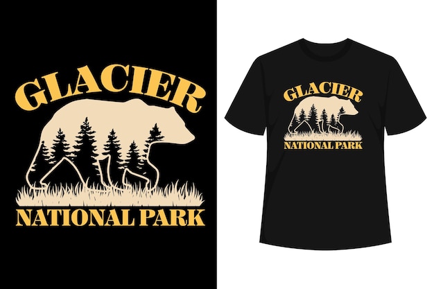 氷河国立公園 モンタナ・ベア 記念品 Tシャツ