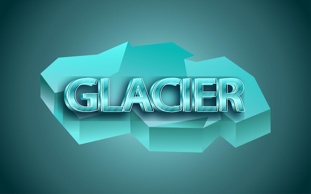 Vector glacier text effect editable