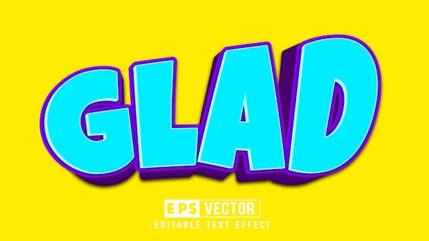 Glad 3d Editable Text Effect Vector With Background