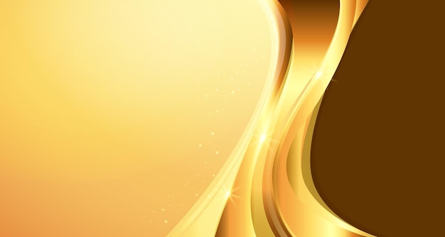 Gladde gradiënt gouden luxe premium achtergrond met gladde vloeiende golf voor banner en presentatie
