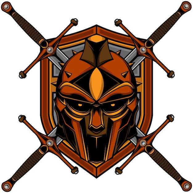 Вектор Логотип гладиатора и меча