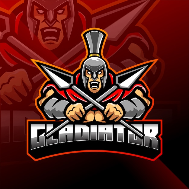 Gladiator esport mascotte logo ontwerp