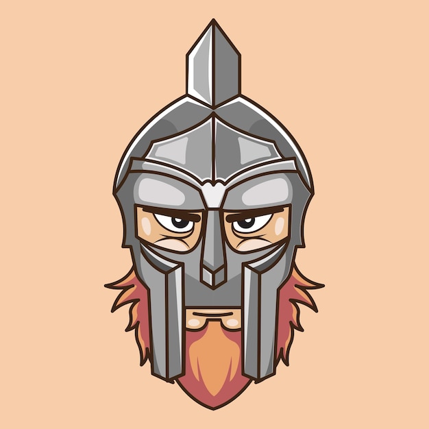 Gladiator gezicht mascotte logo