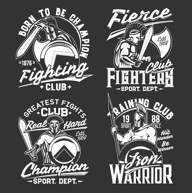 칼 tshirt 인쇄와 검투사 기사 전사